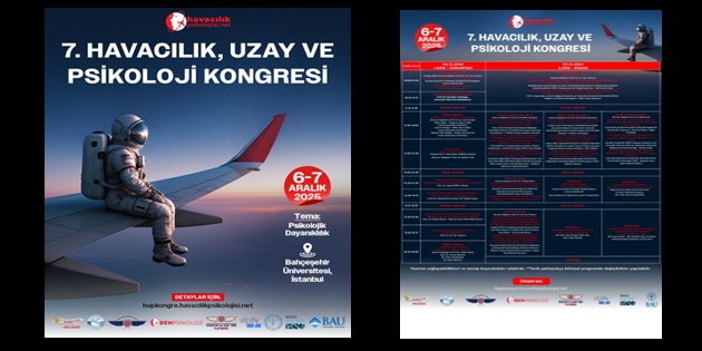 7. Havacılık, Uzay ve Psikoloji Kongresi Düzenleniyor